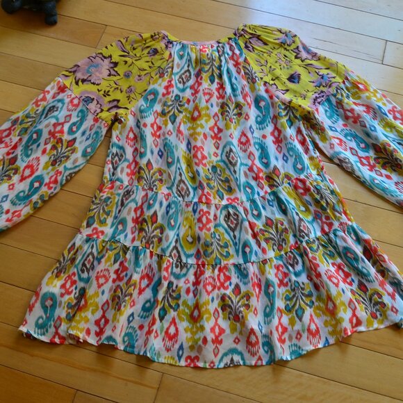 Anthropologie Maureen Paisley Tunic Dress Babydoll Chiffon Flowy Top Size M/P - Picture 11 of 14